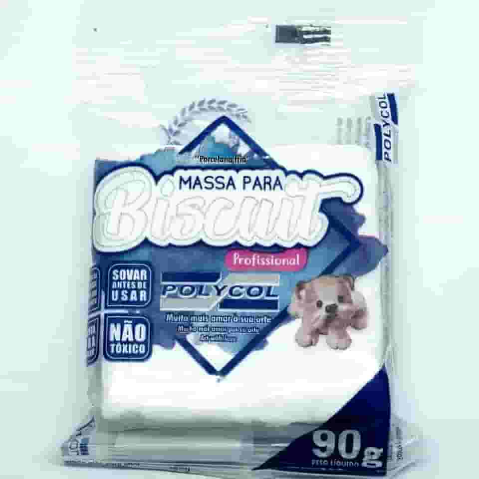 Massa Para Biscuit, Polycol, 90 Gramas, Branca