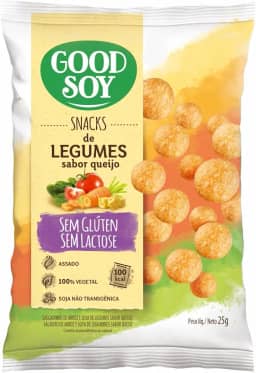Snack GoodSoy de Legumes, sabor Queijo – Sem glúten, sem lactose - Snack Saudável – 25g