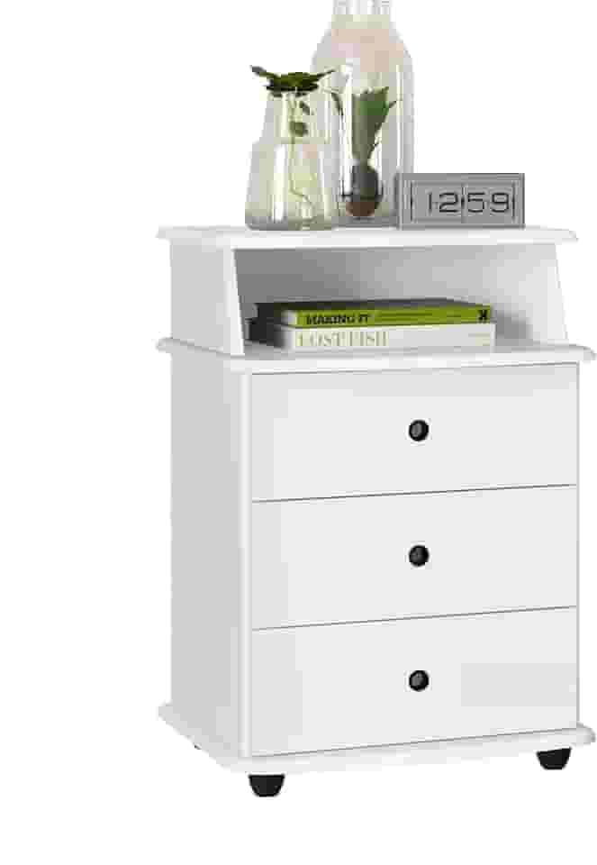 Mesa De Cabeceira Mudo Luxo 3 Gavetas (Branco)