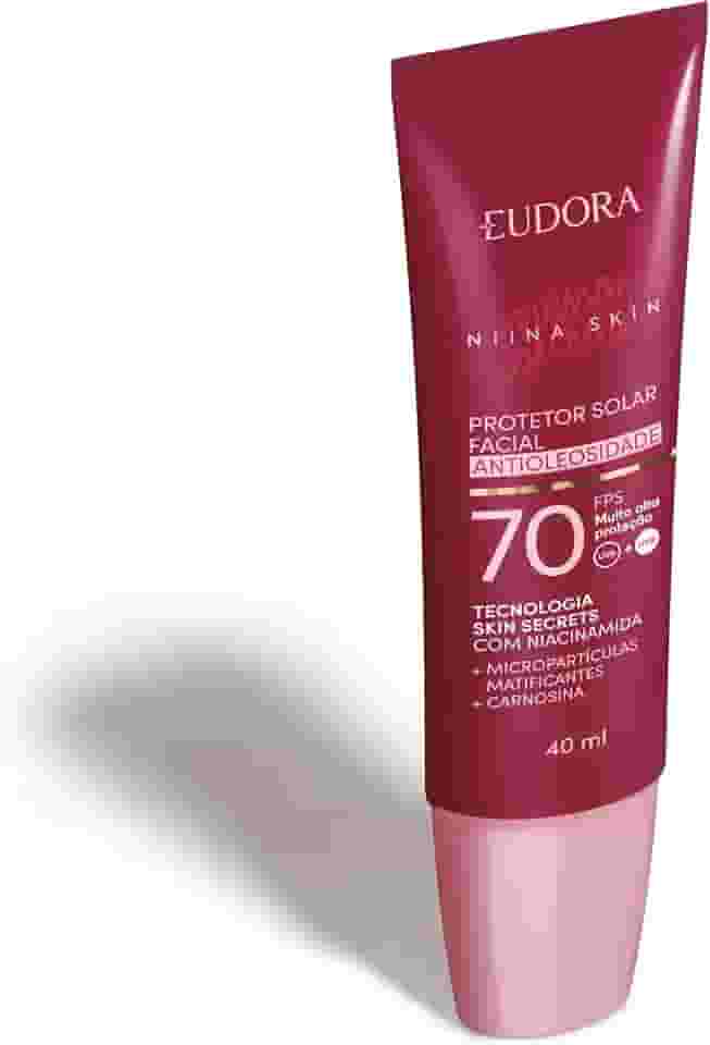 EUDORA NIINA SKIN PROTETOR SOLAR FACIAL ANTIOLEOSIDADE FPS 70 REGULAR 40g