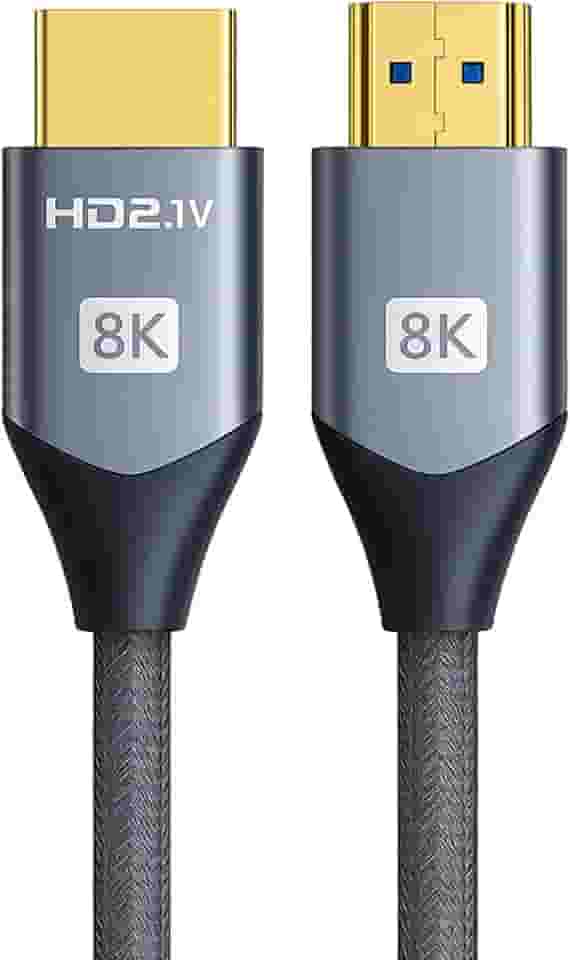 Cabo HDMI 2.1 8K 2m Ultra Rápido 48Gbps | HDR10 eARC VRR | Compatível com TV 4K, PS5, Xbox, Monitor Gamer, Projetor, PC | Conector Banhado a Ouro e Cabo Reforçado