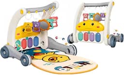 Tapete de Atividades 2 em 1 - Confortável Tapete Musical para Bebês com Andador, Estimula o Desenvolvimento Motor - MJ BRANDS