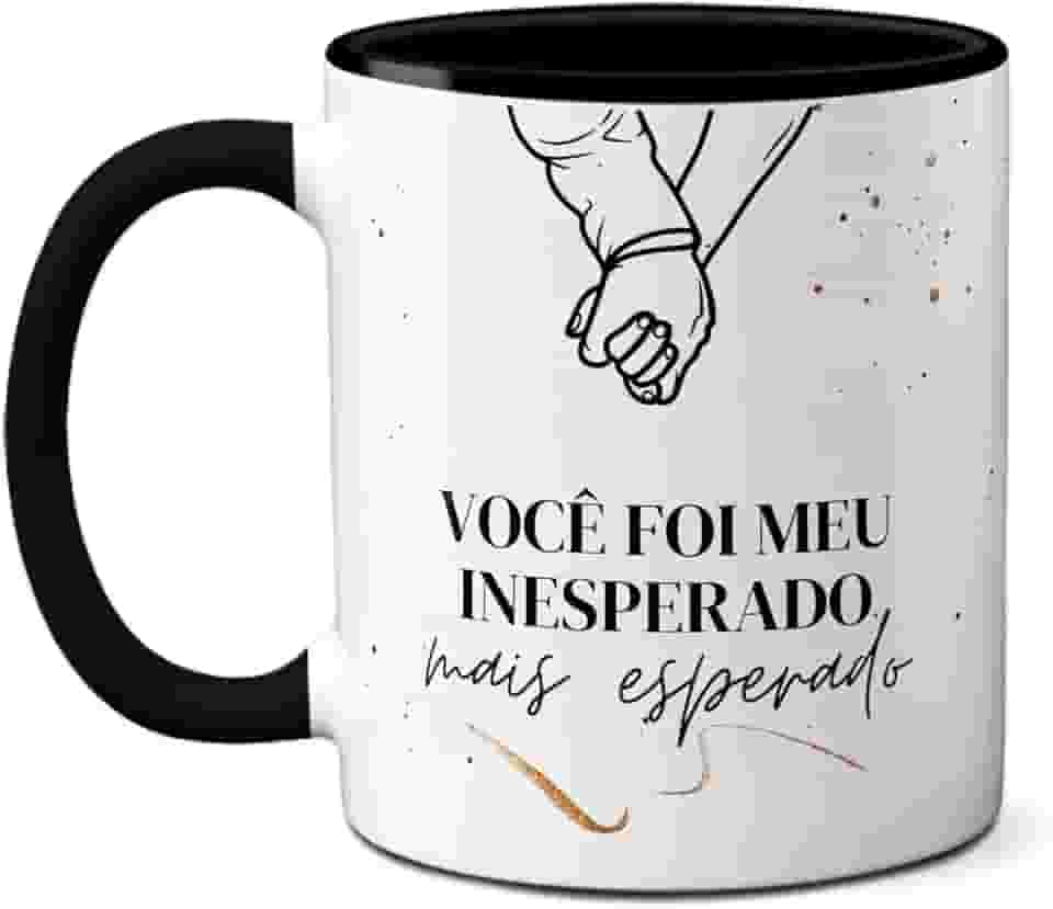 Caneca Namorados Você Foi Meu Inesperado Mais Esperado (Preta)