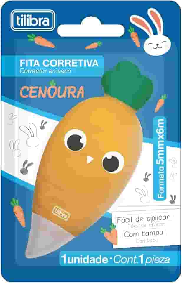 Tilibra - Corretivo em Fita Cenoura, Laranja, 5mmx6m