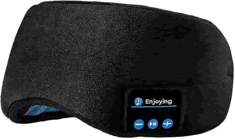 Máscara de Dormir Bluetooth com Fones de Ouvido Integrados - Tapa Olho para Sono Tranquilo e Relaxante sem Fios (Preto)