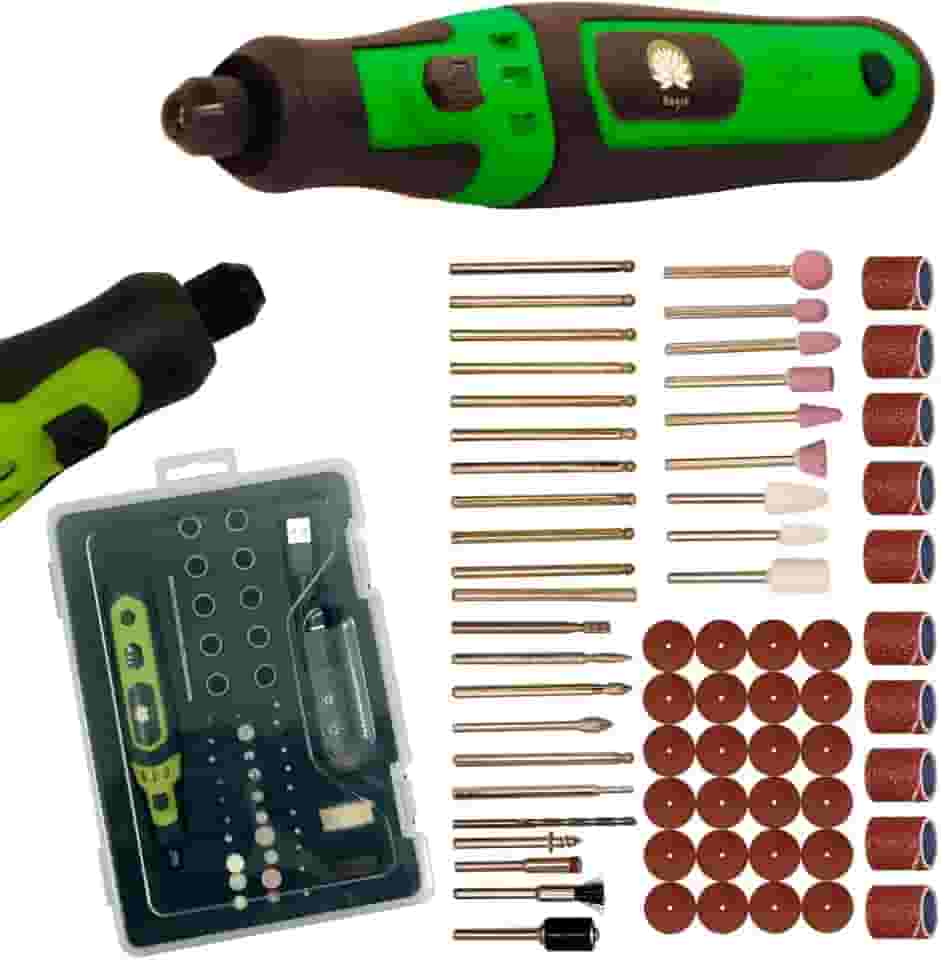 Micro Mini Retifica Lixadeira 300W Com Maleta e 65 Acessórios a Bateria 3.7V USB-C