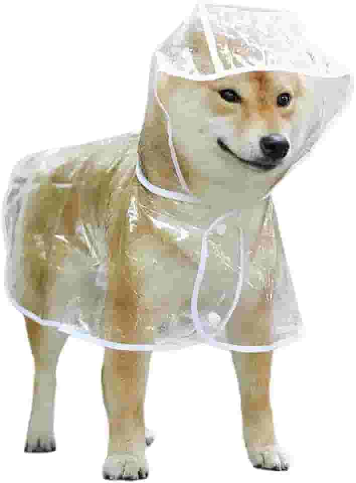 Capa de Chuva Transparente Impermeável para Cães, Capa de Chuva de Corpo Inteiro para Filhotes de Cachorro, Resistente ao Desgaste e Mordidas, Tamanho Grande
