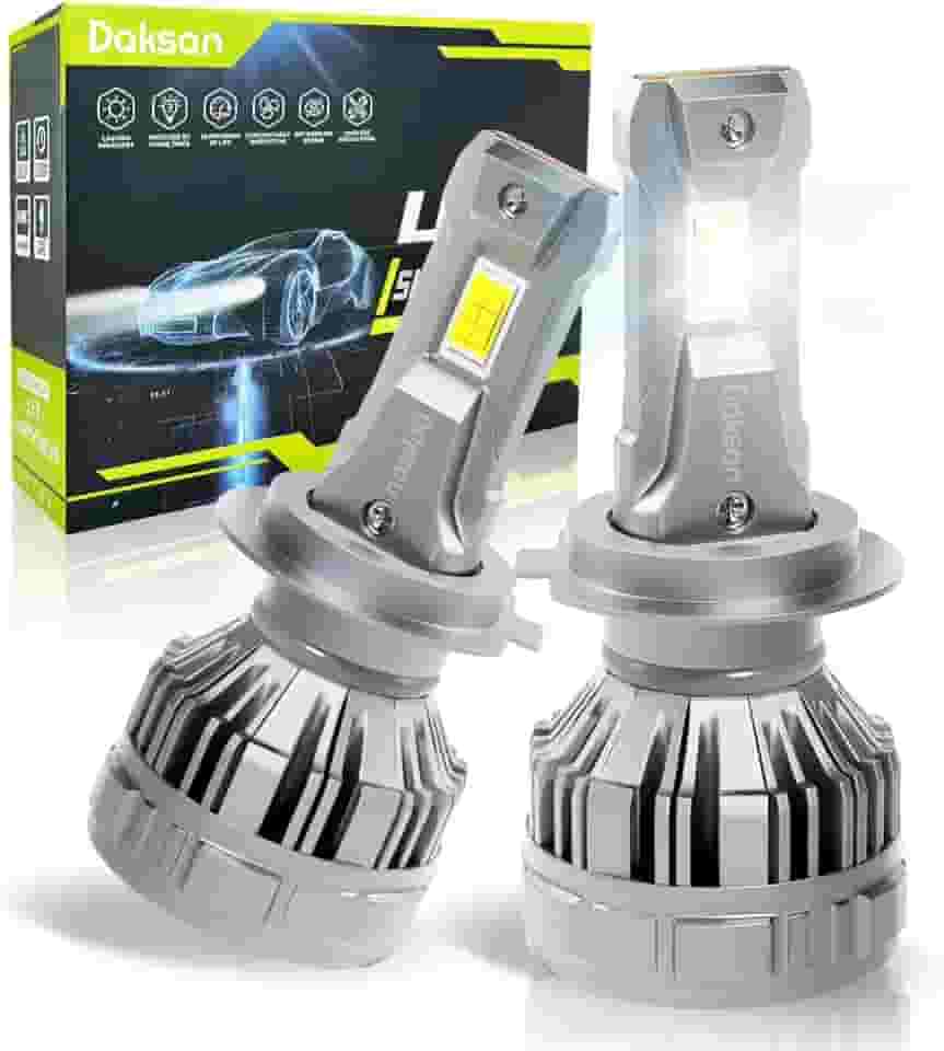 Kit Ultra Lâmpada LED Daskan Farol H7 H11 HB3/9005 HB4/9006 36000LM 6500K Branco Frio, 2 Lâmpadas 100W Super Brilho, IP68, 12-24V (H7)