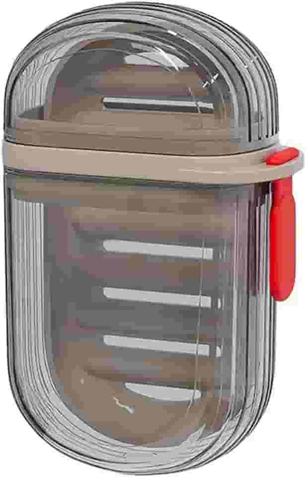 Estojo de sabão de viagem – Recipiente de sabão à prova de vazamento com tampa, suporte de sabonete portátil para viagem, saboneteira para banheiro, chuveiro, academia, férias, ao ar livre (cinza