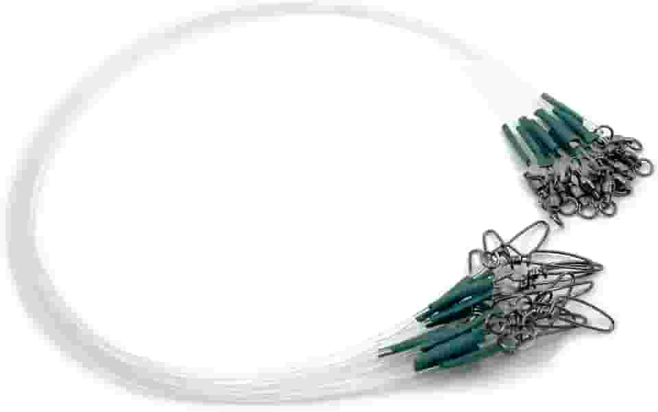 YOTO Líder de fluorocarbono, 6/12 peças líderes de água salgada para lúcios, 100% fluorocarbono líder de pesca com giro e encaixe para água doce