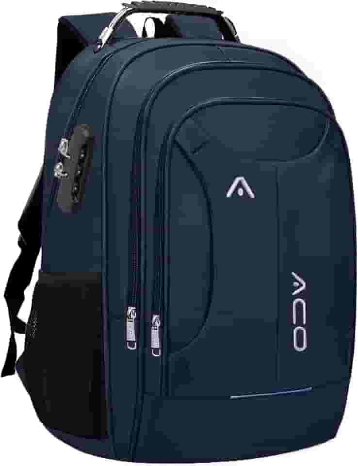 Mochila Bolsa Masculina Feminina Notebook Reforçada Anti Furto Semi Impermeável Escolar Faculdade Trabalho Viagem Resistente Executiva Cabo De Aço Saída Usb SAÍDA Fone DE OUVIDO (AZUL)