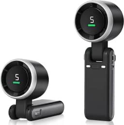 Ventilador Portátil Recarregável AQWS - Mini Ventilador Sem Fio Dobrável com Display Digital, 5 Velocidades de Vento, Ventilação Eficaz - Ideal para Casa, Escritório e Atividades ao Ar Livre