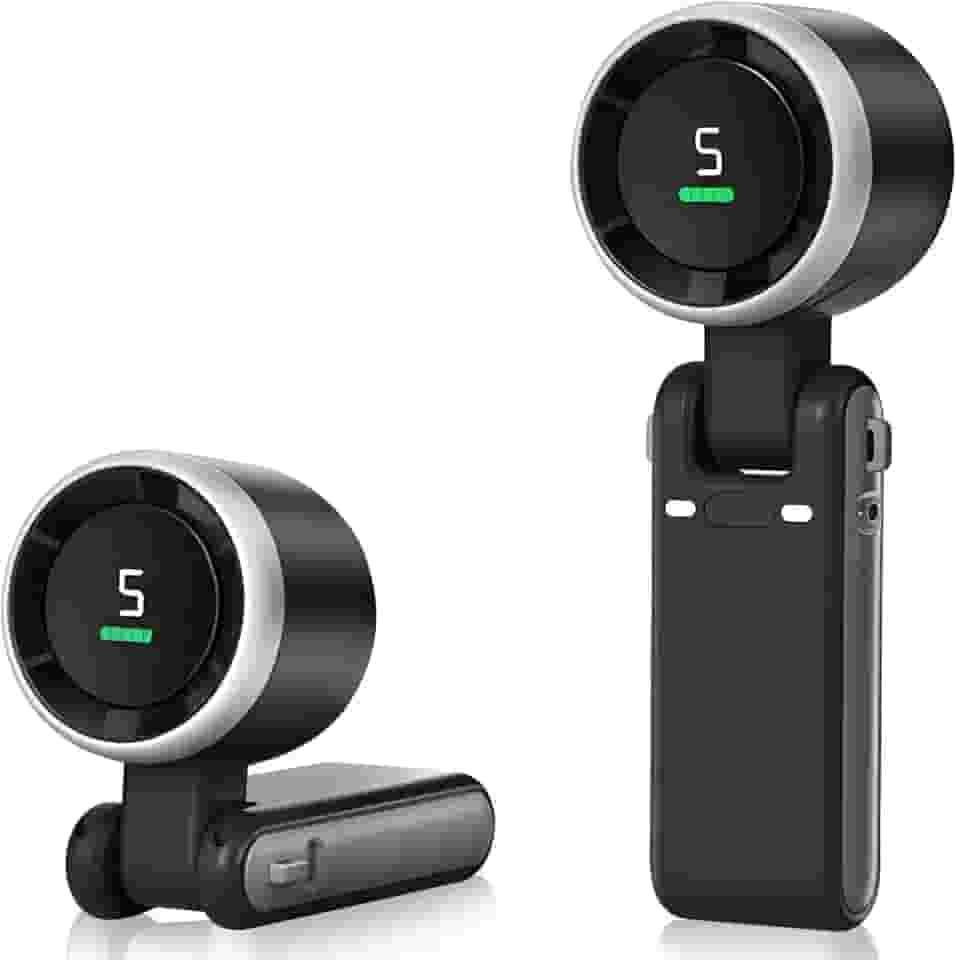 Ventilador Portátil Recarregável AQWS - Mini Ventilador Sem Fio Dobrável com Display Digital, 5 Velocidades de Vento, Ventilação Eficaz - Ideal para Casa, Escritório e Atividades ao Ar Livre