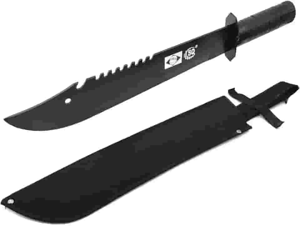 Facão esportivo tático com porta objetos no cabo militar