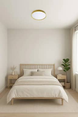 Plafon LED Moderno 40cm (36W) e 50cm (48W) | 3 Cores (3000K-6000K) | Redondo ou Quadrado (30cm Redondo Madeira Clara)