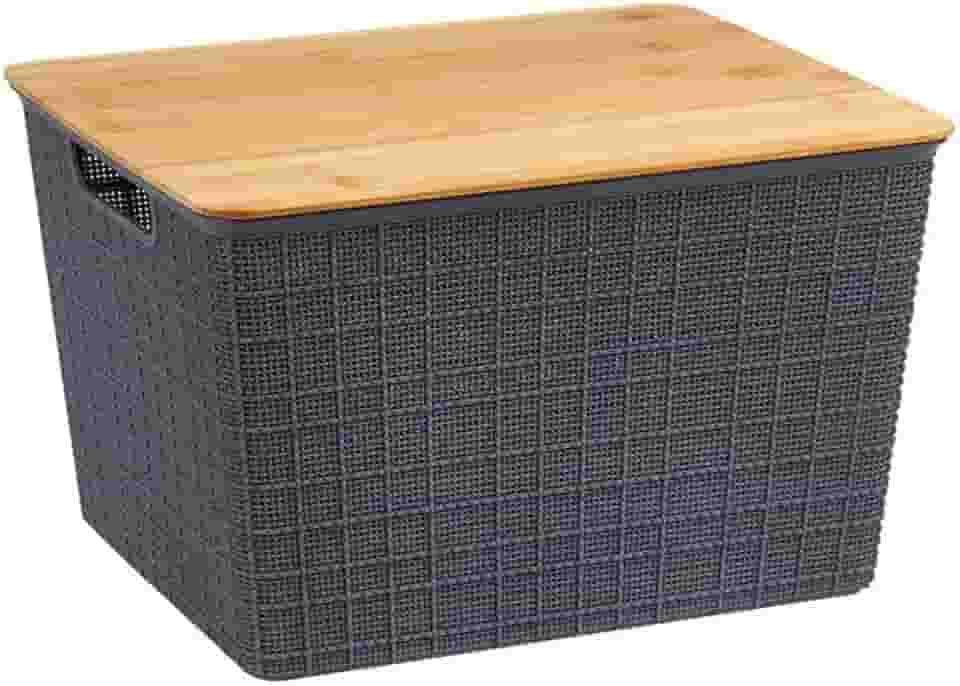 Caixa Organizadora com Tampa de Bambu 18L - Oikos