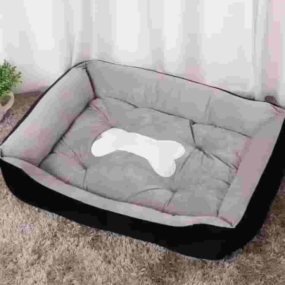 Cama para Pet Média para Cachorro e Gato – Caminha Confortável, Lavável e Resistente – Cama Ortopédica para Cães e Gatos de Porte Médio – Cama Pet Aconchegante e Durável - LealShop (Preto)