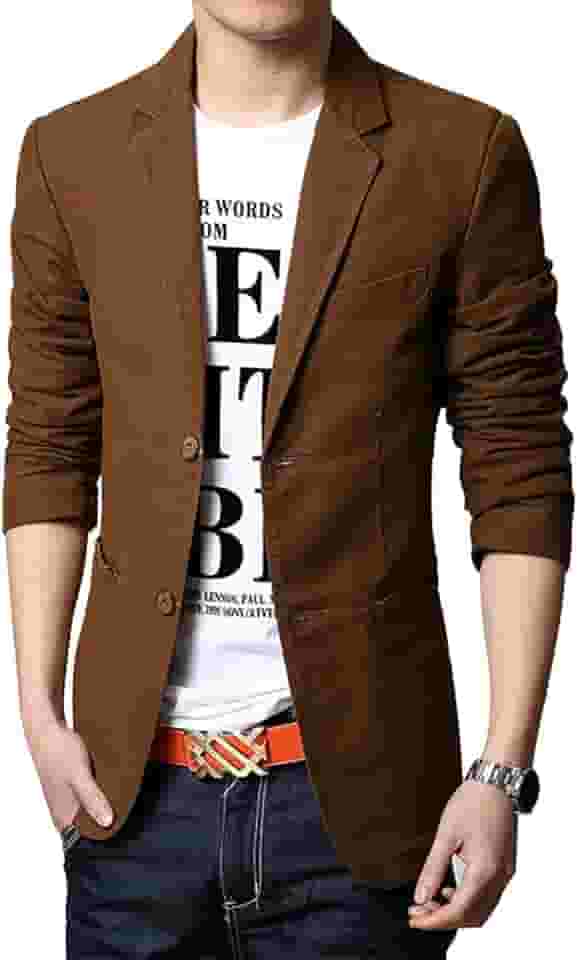 Blazer masculino slim de 2 botões simples de algodão leve casaco esportivo