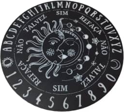 Tabuleiro de Adivinhação para Pêndulo, Altar Místico com Símbolos do Sol e Lua, Preto