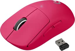 Mouse Gamer Sem Fio Logitech G PRO X SUPERLIGHT com Tecnologia LIGHTSPEED, Ultraleve 63g, 5 Botões Programáveis, Sensor HERO 25K e Bateria Recarregável - Compatível com POWERPLAY - Rosa Magenta