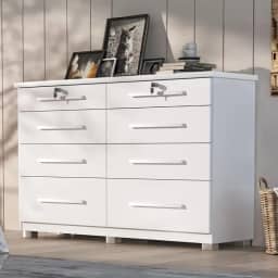 Comoda Monza 8 Gav Com Pés Branco