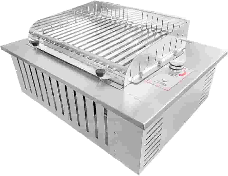 Churrasqueira a Gás de Embutir com Grelha Argetina, Sem fumaça, Inox, Acendimento automático