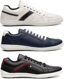 Kit 3 Pares Sapatenis Tenis Masculino Casual