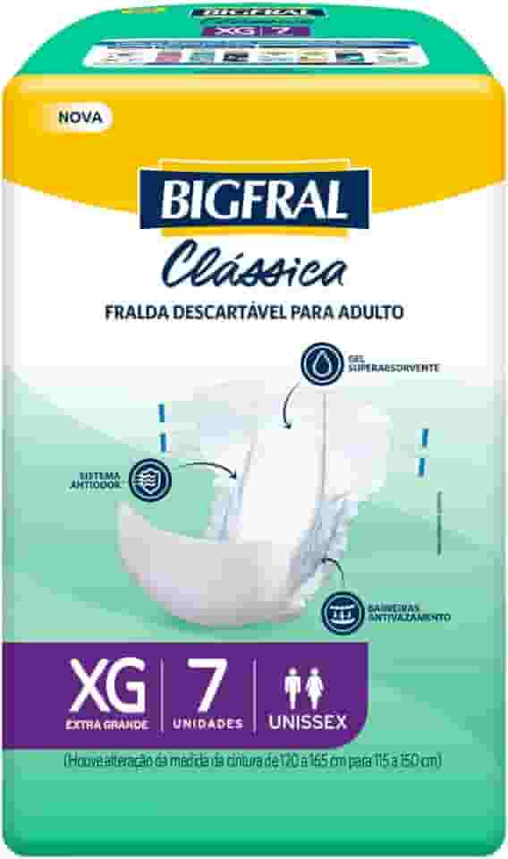 Fralda Adulto Bigfral Clássica XG 7 Unidades