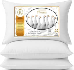 Kit 4 Travesseiro Eco Pluma Ganso Sintetica Macio Alto Grande 50x70 Branco Linha Hotelaria Confortavel