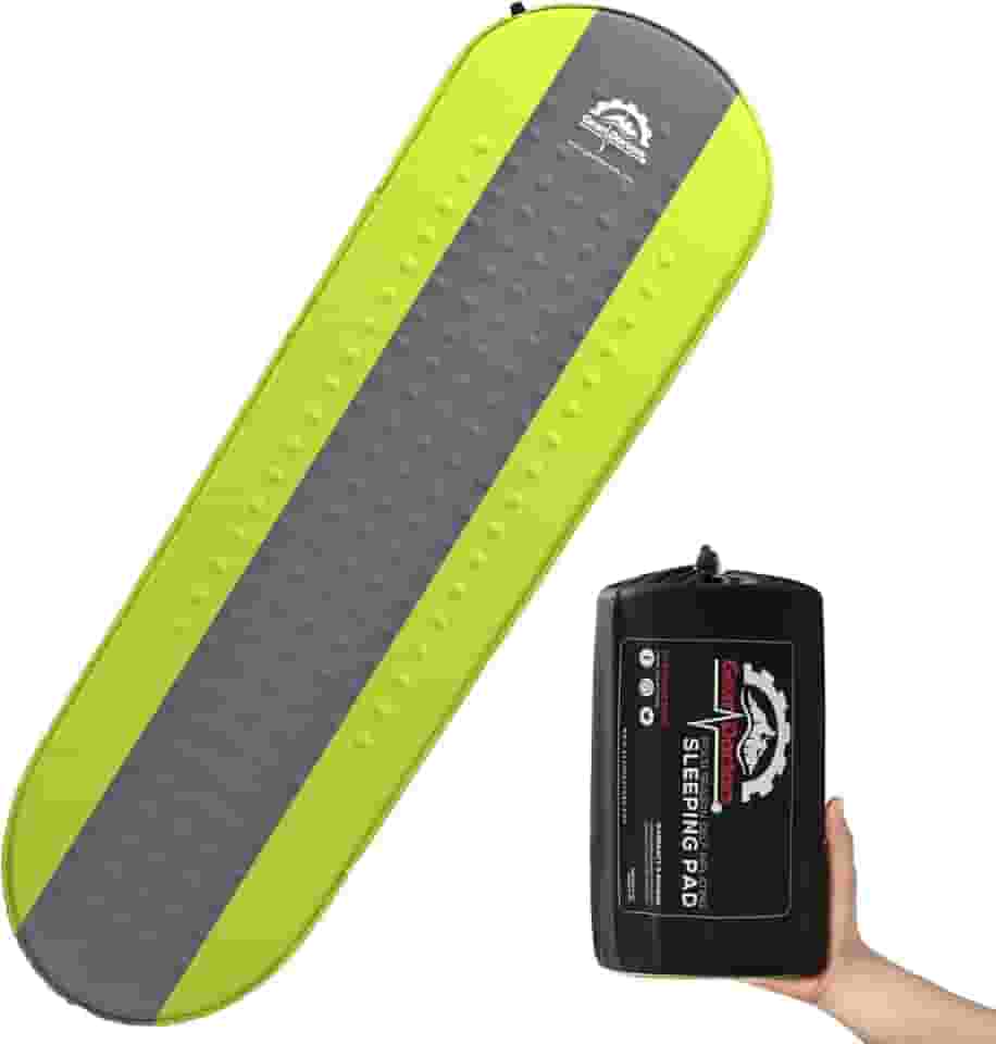 Almofada de dormir Gear Doctors de acampamento autoinflável para acampamento 4,3 R tapetes de acampamento isolados - 3,8 cm indispensáveis tapete inflável de espuma para dormir colchão de ar