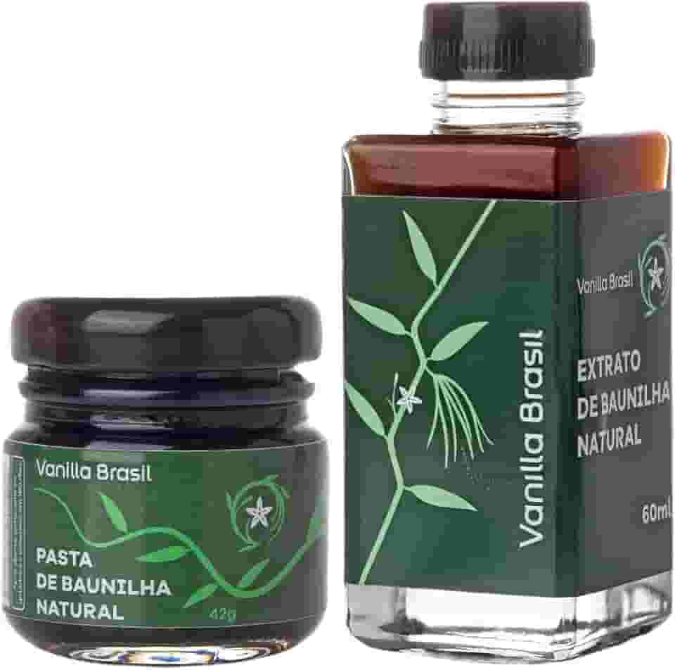 Extrato Natural de Baunilha 60ml + Pasta Concentrada Natural de Baunilha 42g da Vanilla Brasil Kit