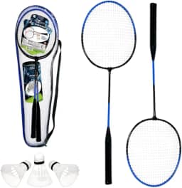 Kit Jogo Badminton 2 Raquetes e 3 Petecas com Bag