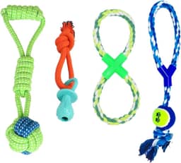 4 Brinquedo Pet Corda Mordedor Resistente Interativo Cachorro Forte