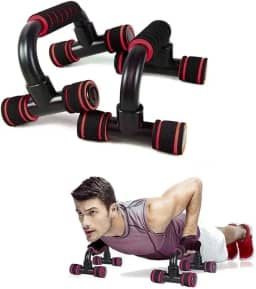 Royal Apoio para Flexão de Braço Suporte para Exercícios Ergonômico Vermelho com Espuma de Proteção