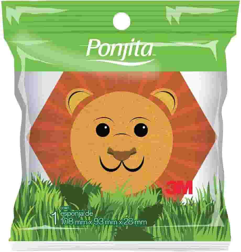 Ponjita, 3M, Esponja para Banho, Kids, Animais