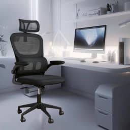 Cadeira de Escritorio Ergonomica com Suporte Lombar Com Estofado de Tela Mesh Inclinavel Ajustavel TOTUS LIFE