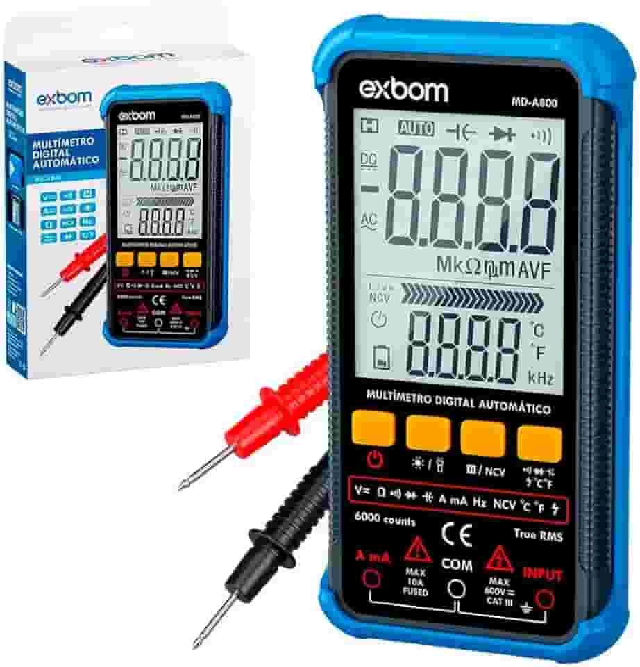 Multimetro Profissional True RMS Com NCV Lanterna e Teste de Temperatura