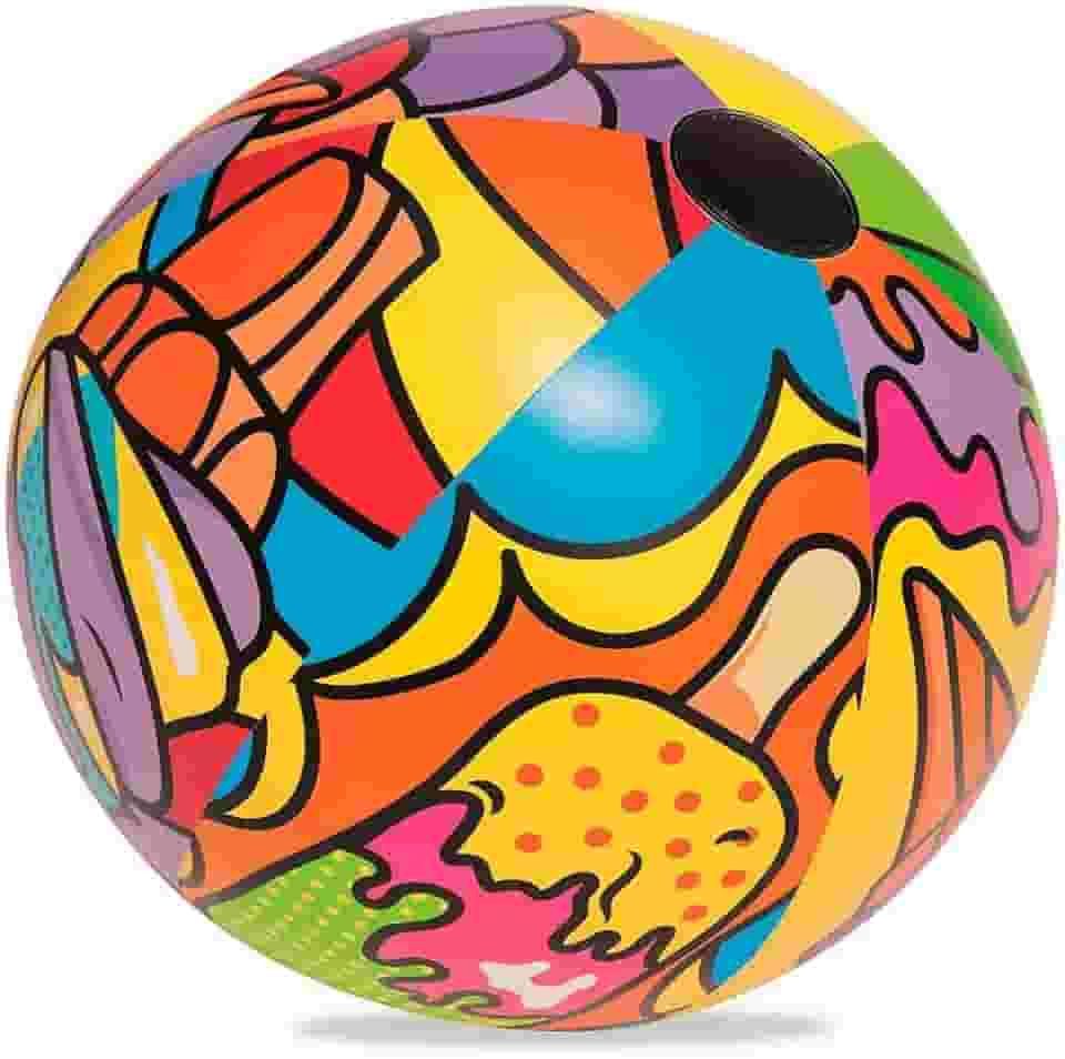 Bestway Bola de praia inflável de 91 cm com design de arte pop
