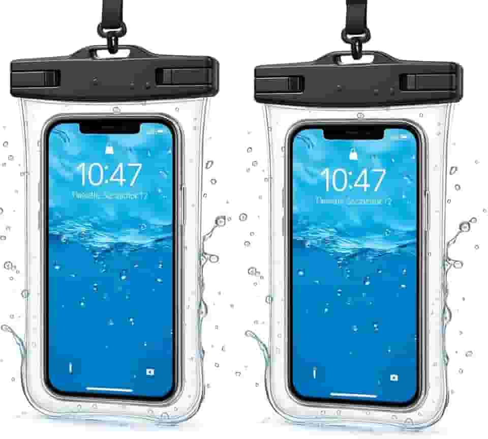 Capa Case Kit 2 Unidades A Prova D'água Impermeável para Celular Smartphone Capinha com Alça Universal Proteção 360º Completa Sensível ao Toque (Preto)