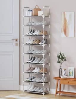 Sapateira Vertical Luxo Rack Aço Inox 9 Prateleiras 27 Pares