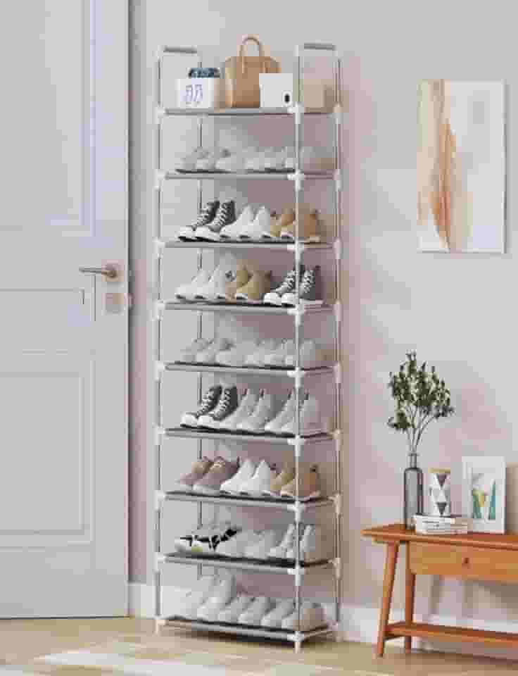 Sapateira Vertical Luxo Rack Aço Inox 9 Prateleiras 27 Pares