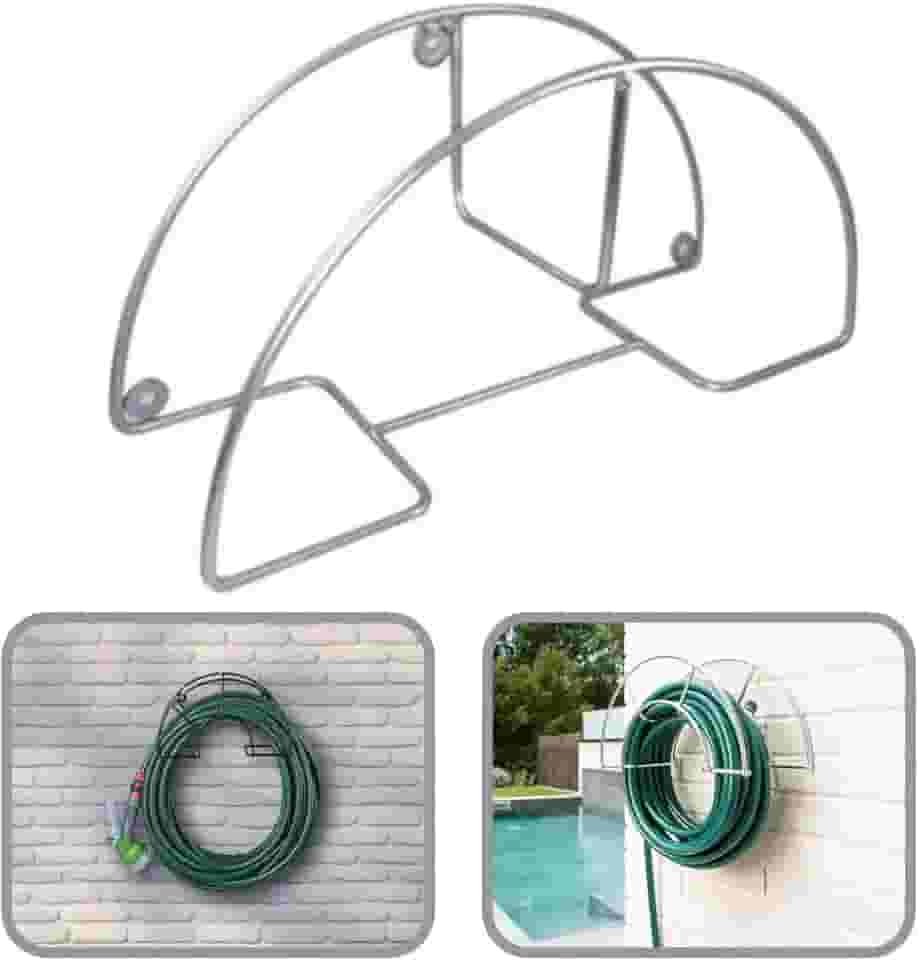 Suporte Mangueira de Jardim Até 50 Metros Enrolador de Metal que Não Enferruja Não Resseca Para Parede Muro e Madeira
