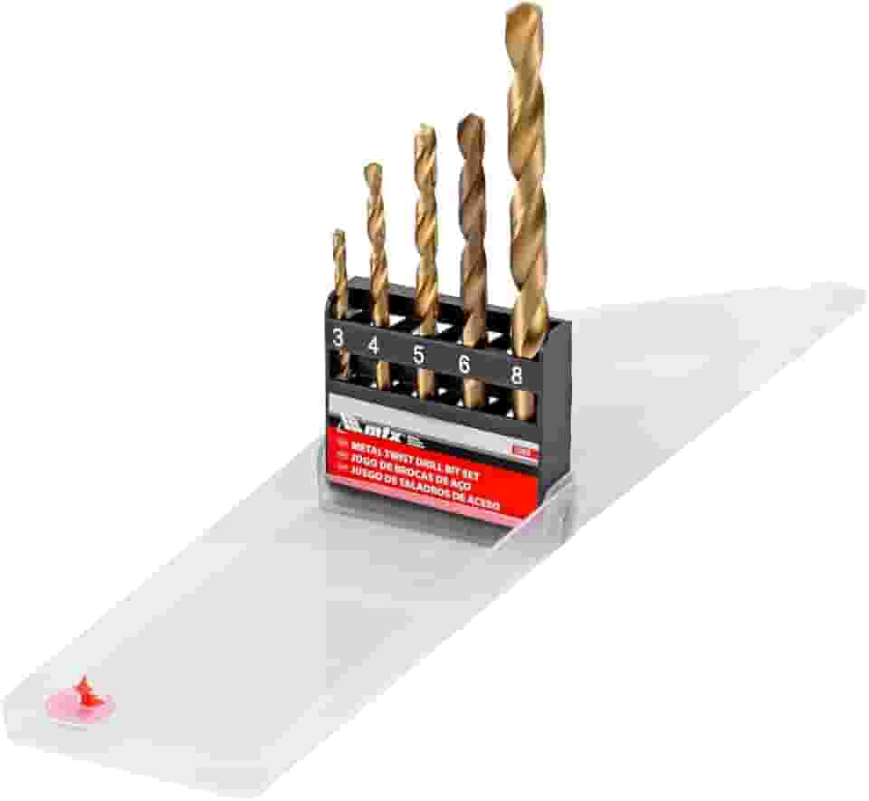 Mtx Jogo De Brocas De Aço Rapido Para Metal 3 4 5 6 8 Mm