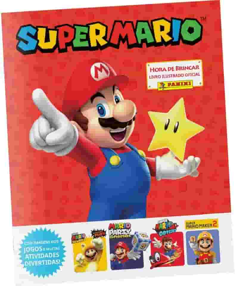 Álbum de Figurinhas Super Mário, Panini, Brochura