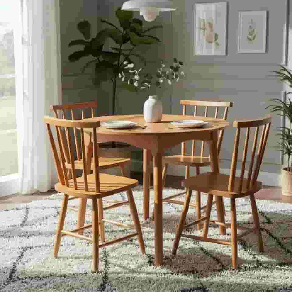 Jogo De Jantar Colonial Clássico Redonda 4 Cadeiras Todo Mel Cozinha