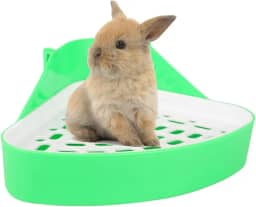 Caixa de areia de coelho, treinador de vaso sanitário de canto de coelho, bandeja de areia de coelho triangular para gaiola, gaiola de animais pequenos, vaso sanitário, bandeja de areia para coelhinho