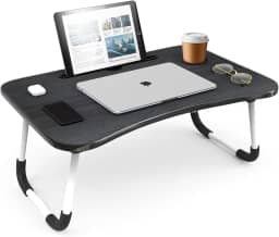 Mesa para Notebook Portátil Dobrável - Perfeita para Cama e Sofá, Compacta e Resistente, Mesa Notebook Cama para Home Office e Estudo, Estudo Leve com Pés Antiderrapantes (Preto)