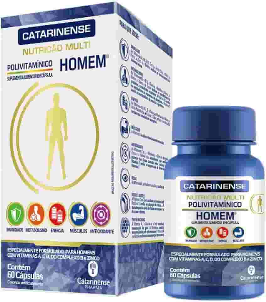 Polivitamínico A-Z Homem - 60 Cápsulas - Catarinense
