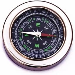 Bússola Profissional 6 cm - Metal para Camping, Pesca e Trilha - Ideal para Bolso e Aventuras