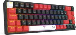 TECLADO MECANICO GAMER REDRAGON CASTOR PRO RGB PRETO E VERMELHO SWITCH MARROM